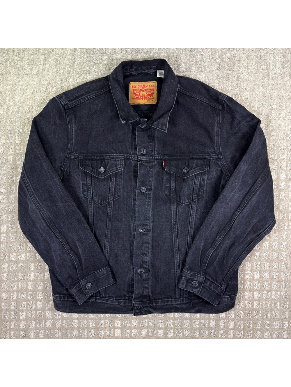 Levi's Black Denim Trucker Jacket L